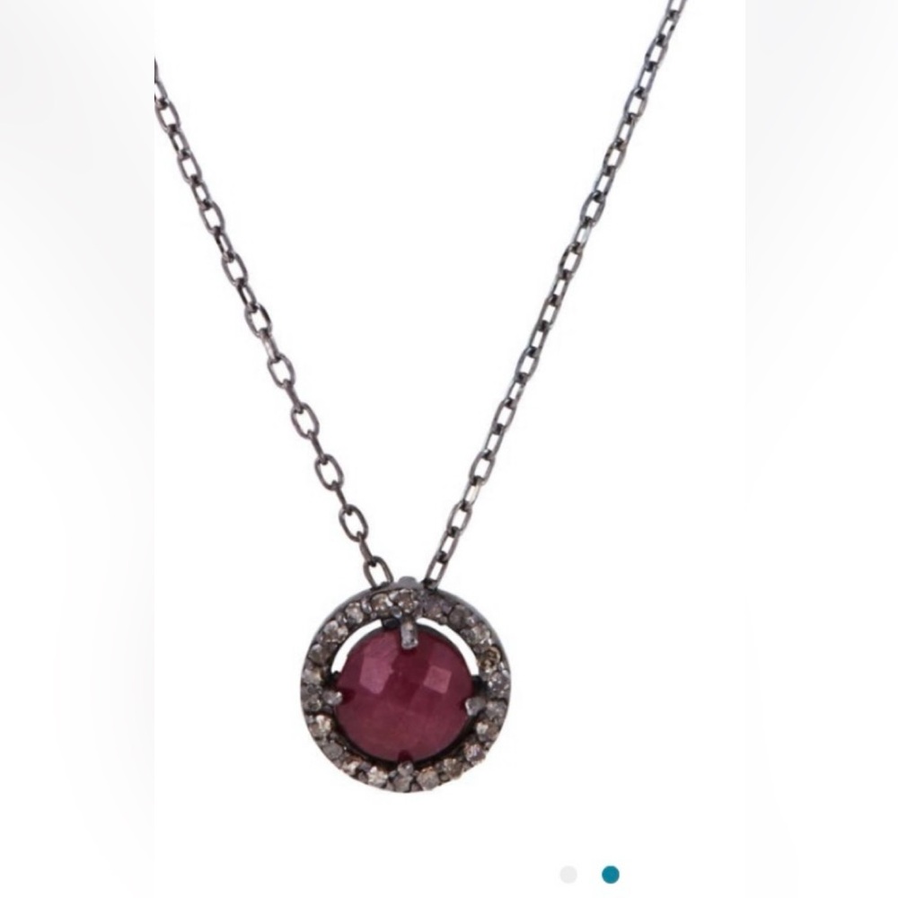 Adornia Echo Ruby & Diamond Pendant Necklace